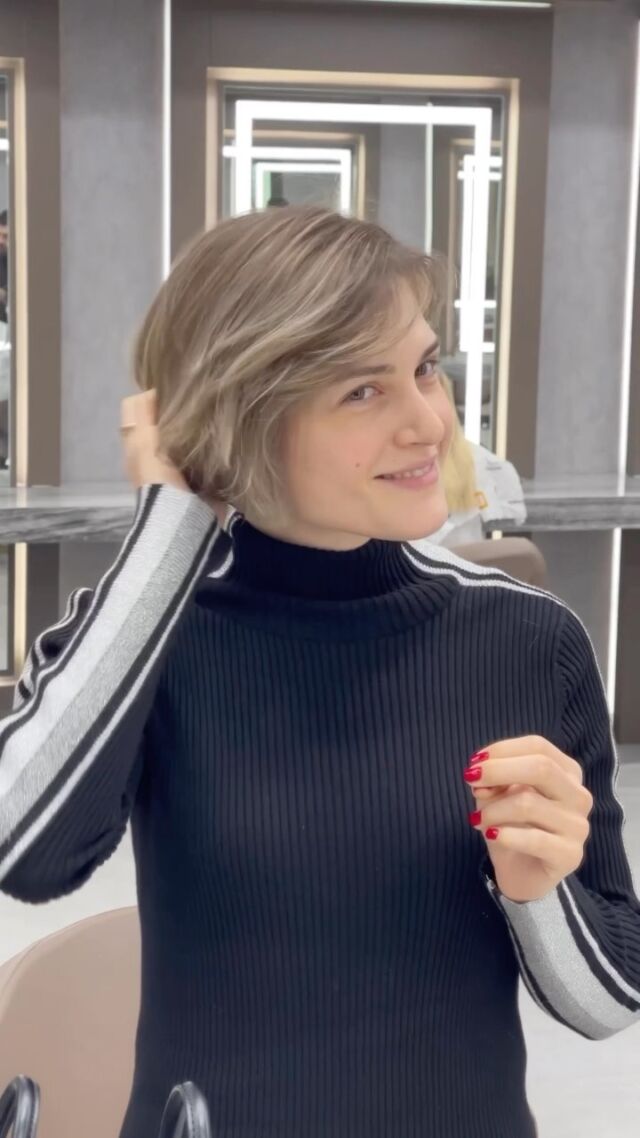 Modern kısa saç kesimi✂️Doğal saç üzerine uygulanan NATURAL IŞILTILAR✨